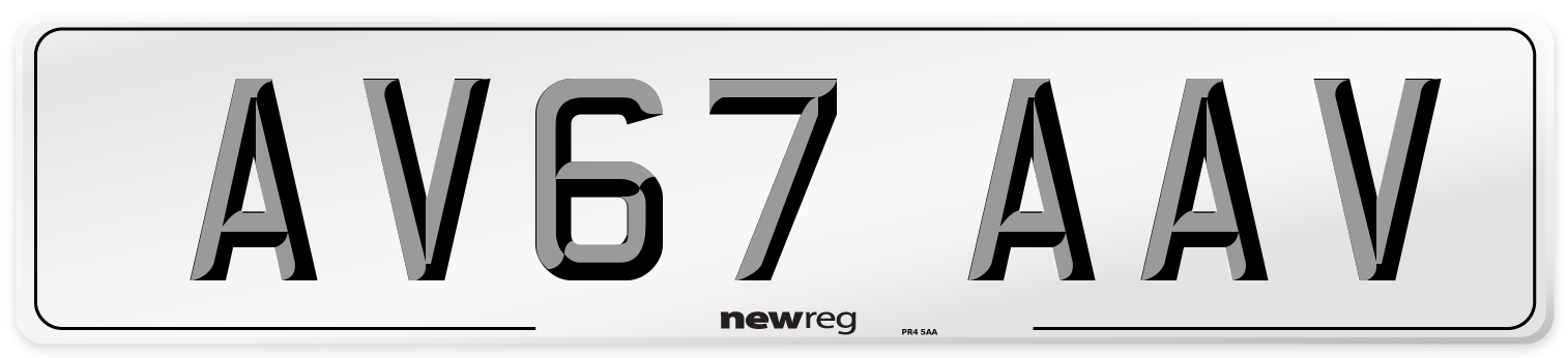 AV67 AAV Number Plate from New Reg